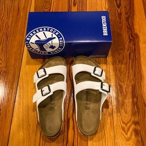 Brand New White “Arizona” Birkenstock - Size 11